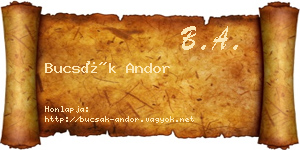 Bucsák Andor névjegykártya
